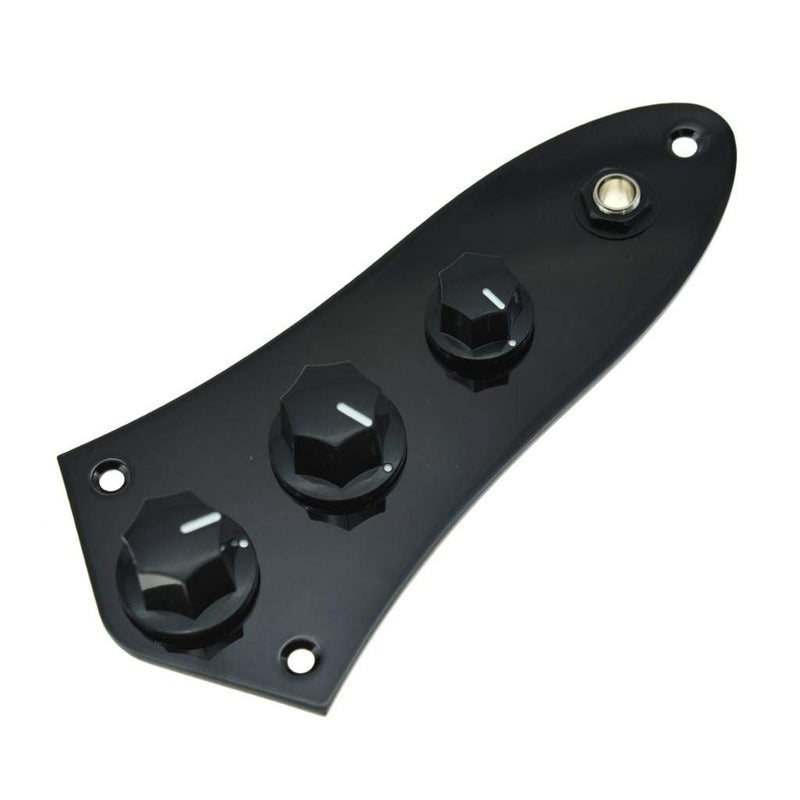 KAISH Fully Loaded Control Plate Pre-Wired Control Plate with Wiring Harness for Jazz J Bass Black - Image 1